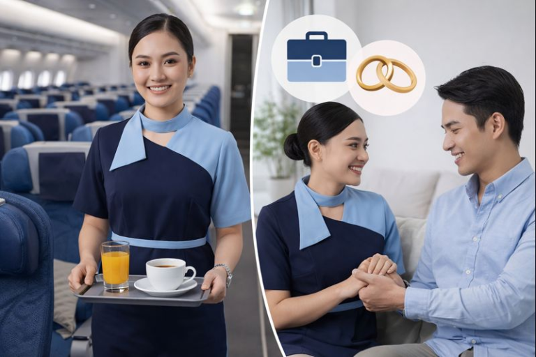 pramugari sedang menjelaskan Apakah Pramugari Boleh Menikah Saat Masih Terikat Kontrak Kerja?