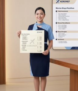 pramugari sedang menunjukkan Hati-hati Penipuan! Tips Memilih Sekolah Pramugari dengan Biaya Transparan