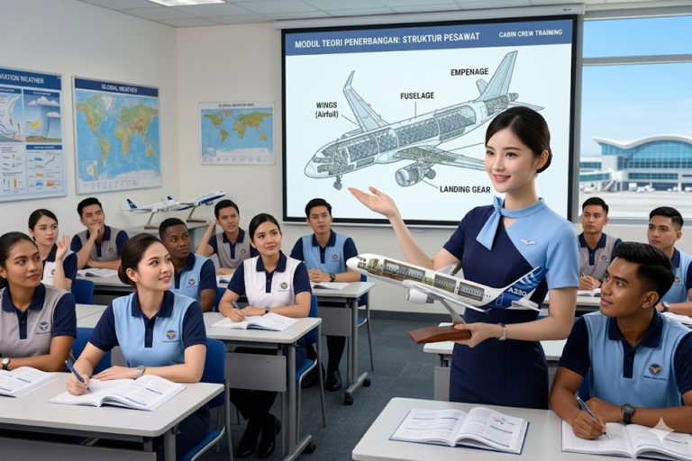 Kelas teori penerbangan dengan instruktur