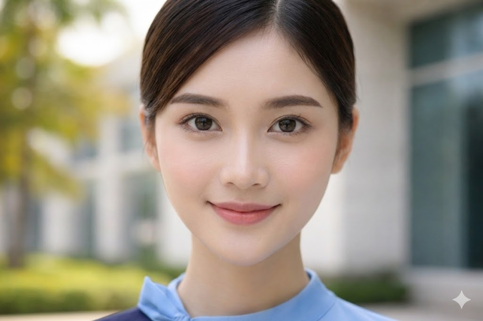 Wanita dengan makeup natural look