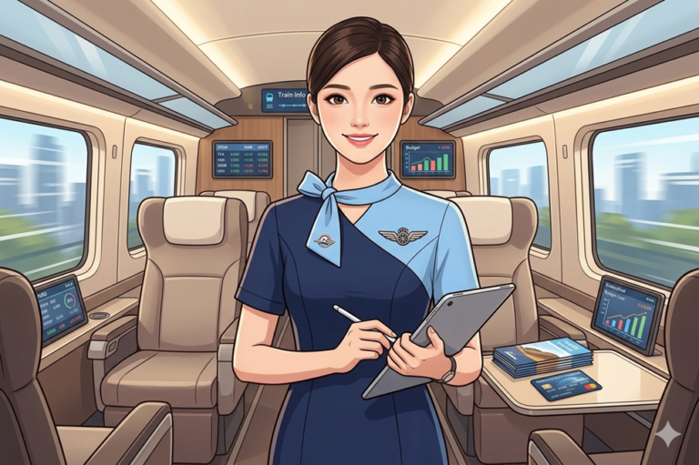 Ilustrasi pramugari kereta api