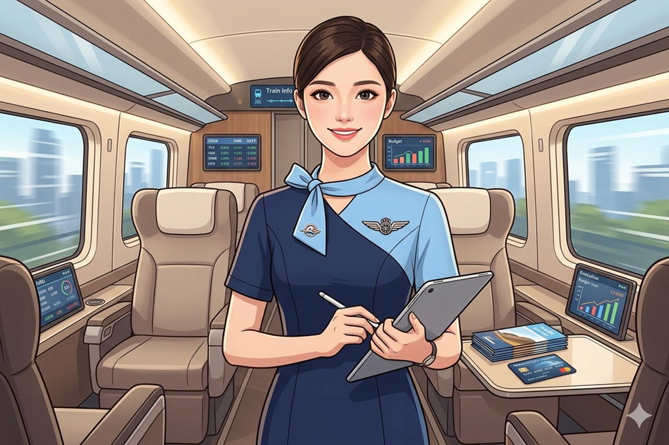 Ilustrasi pramugari kereta api