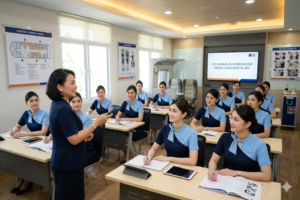 Kegiatan kelas pelatihan pramugari kereta api