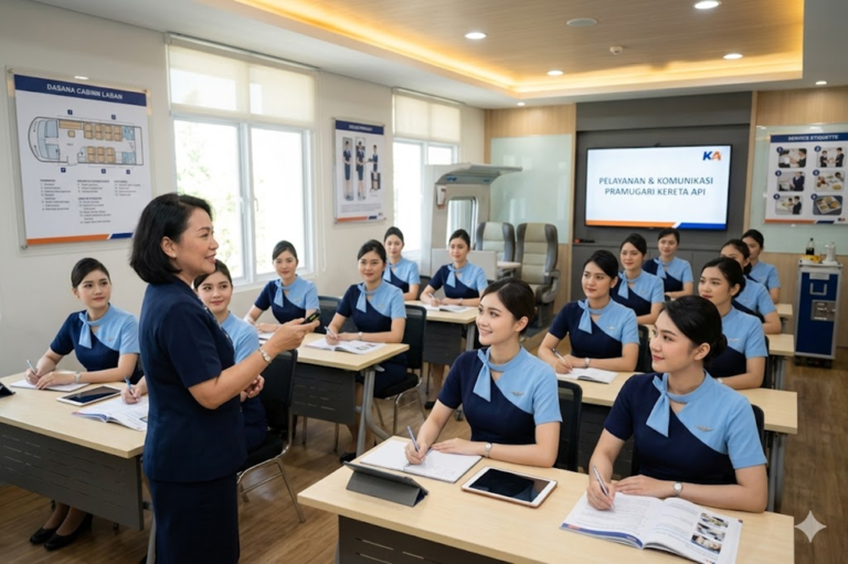 Kegiatan kelas pelatihan pramugari kereta api