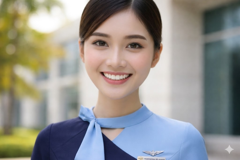 Close-up senyum wanita dengan gigi rapi dan cerah