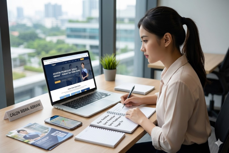 Seorang calon siswa sedang membuka website sekolah