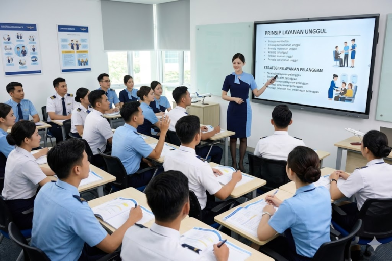 Kegiatan belajar di kelas dengan instruktur